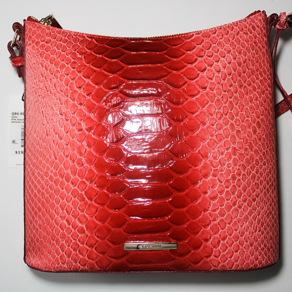 ✨NWT Brahmin Melbourne Collection Red Luxury Katie Crossbody Bag Genuine!